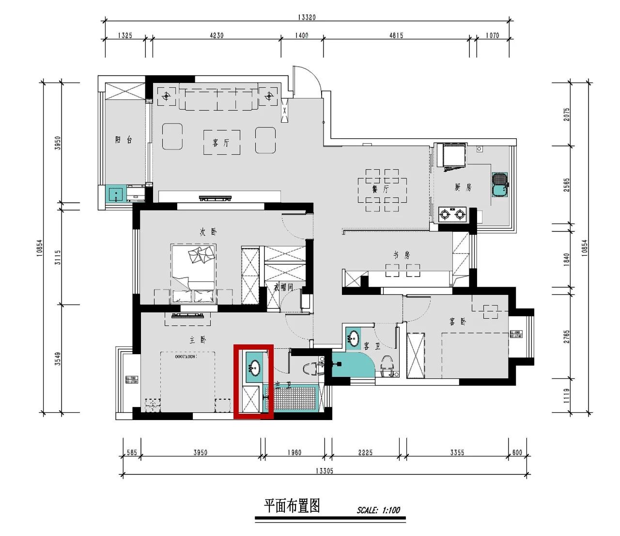 南京聚寶山莊137平米現(xiàn)代風(fēng)格裝修  年輕人的婚房可以這樣裝修13平面布置圖