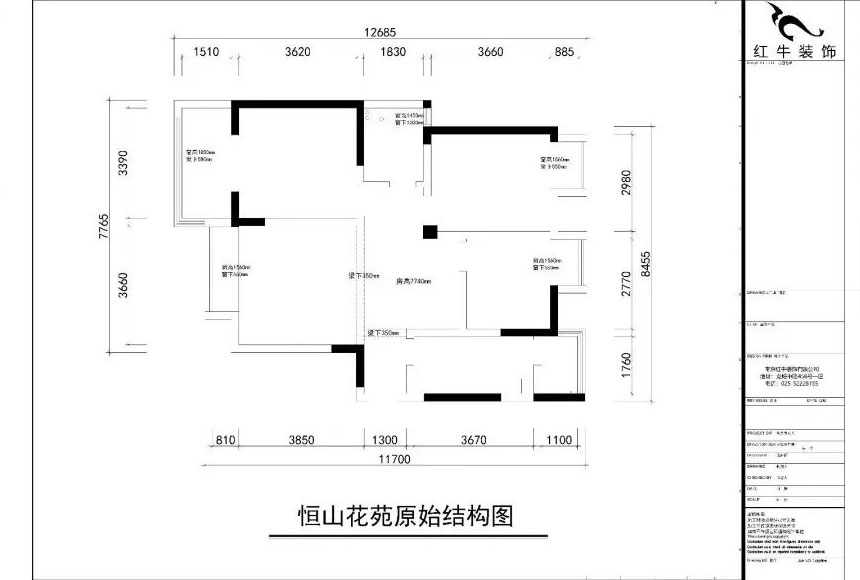 南京恒山花苑106㎡簡(jiǎn)歐風(fēng)格--靜享優(yōu)雅生活03恒山花苑原始結(jié)構(gòu)圖