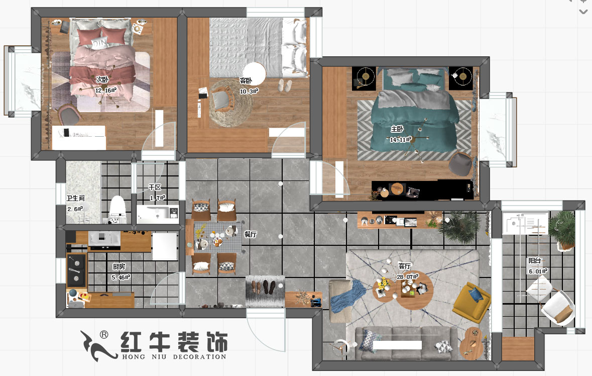 劉小勇_誠品城65-103-100㎡-現(xiàn)代簡約風格00彩平圖