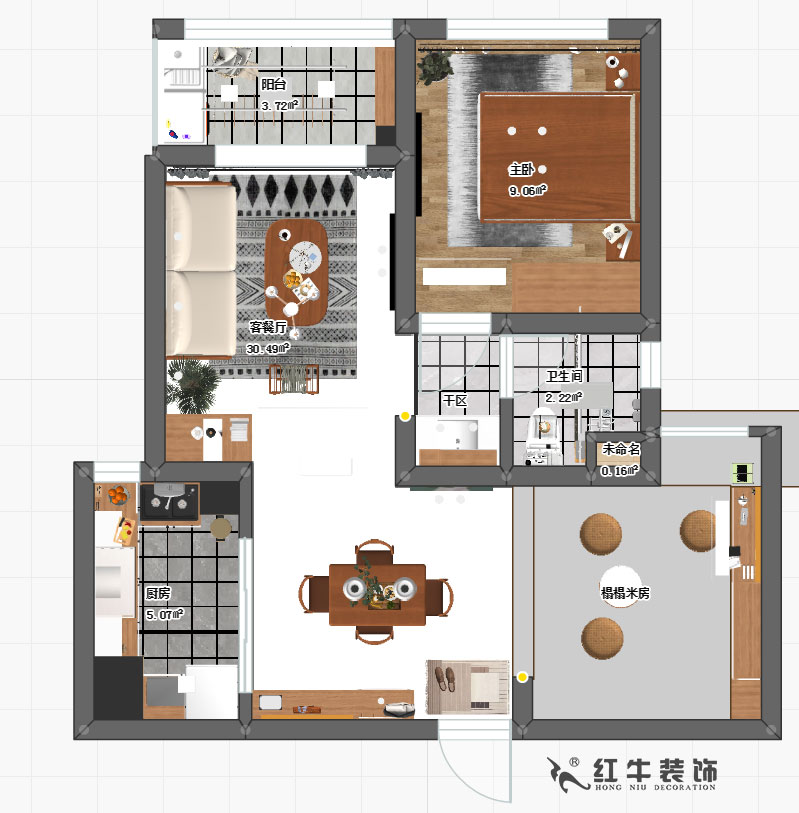 陶陽_萬達(dá)東坊4-803-73㎡-現(xiàn)代輕奢風(fēng)格_2室2廳1衛(wèi)_成品家￥9