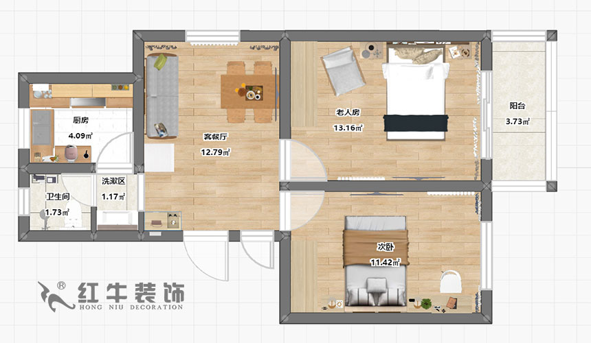 余瑋_新莊53號(hào)11-201-93㎡-現(xiàn)代風(fēng)格_2室2廳1衛(wèi)（舊房改造）_定制家￥110061_全包11