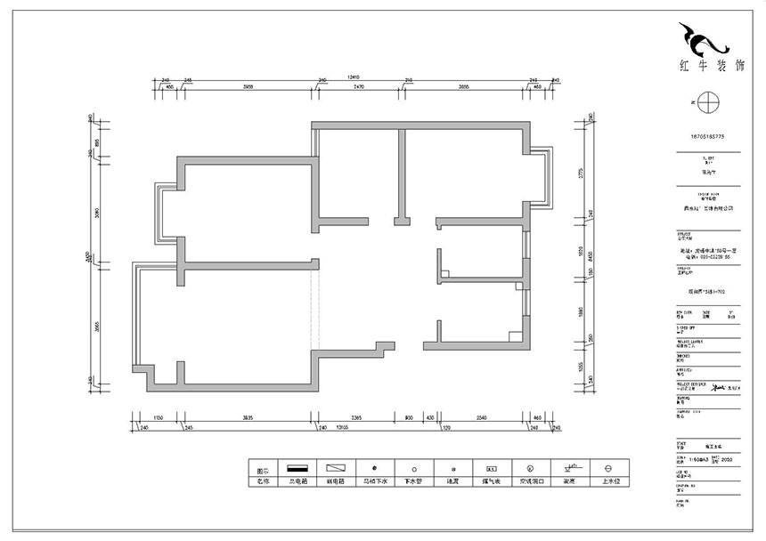 朱明琪_雙和園15-1-702-95㎡-簡美風(fēng)格_3室2廳1衛(wèi)（老房裝修）_成品家￥128088_全包13萬00_01原始結(jié)構(gòu)圖