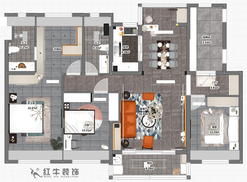 蔡成昊_泊云間25-2-304-140㎡-現(xiàn)代輕奢風(fēng)格_4室2廳2衛(wèi)（新房裝修）_半包￥106935_半包10