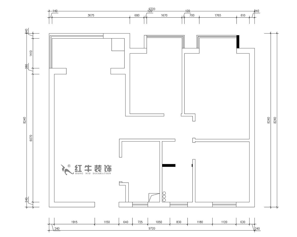 朱明琪｜仙林國(guó)際J-1802-95㎡-現(xiàn)代簡(jiǎn)約風(fēng)格｜3室2廳1衛(wèi)｜新房裝修｜成品家￥131929｜全包13萬(wàn)｜00_01原始結(jié)構(gòu)圖