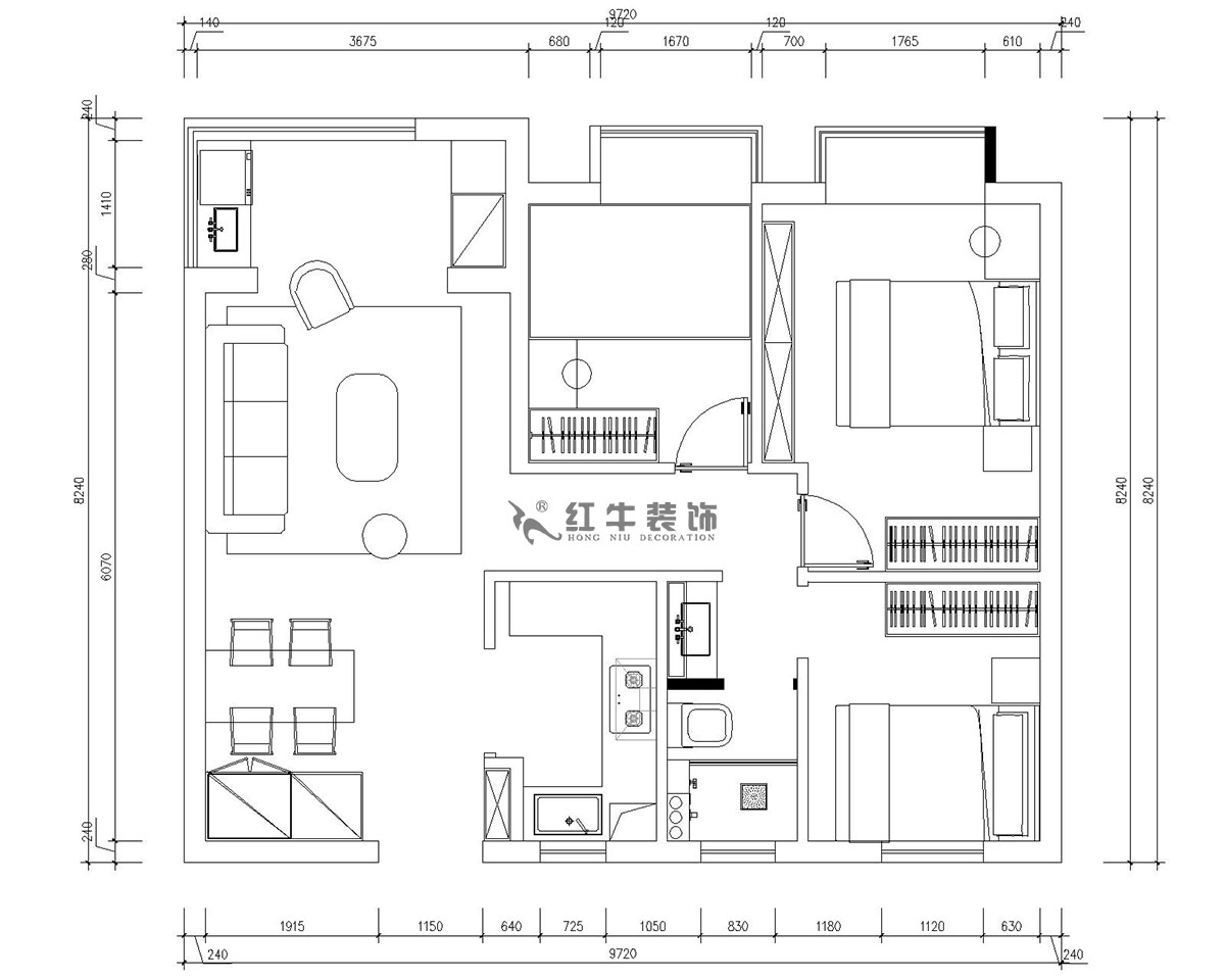 朱明琪｜仙林國(guó)際J-1802-95㎡-現(xiàn)代簡(jiǎn)約風(fēng)格｜3室2廳1衛(wèi)｜新房裝修｜成品家￥131929｜全包13萬(wàn)｜00_02平面布置圖