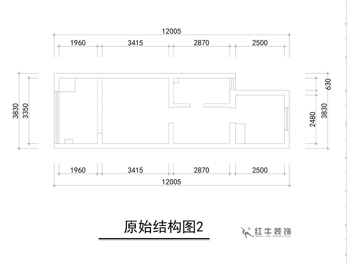 朱彥｜萬科金色里程8-706-70㎡-簡歐風(fēng)格｜復(fù)式35+35㎡｜2室2廳1衛(wèi)｜定制家￥120000｜全包12萬｜00_02原始結(jié)構(gòu)圖2