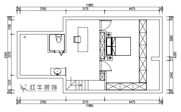 張桐瑋｜雨花村19-701-110㎡-現(xiàn)代簡(jiǎn)約風(fēng)格｜3室2廳1衛(wèi)｜新房裝修｜定制家￥124244｜全包12萬(wàn)｜00_04二層平面方案