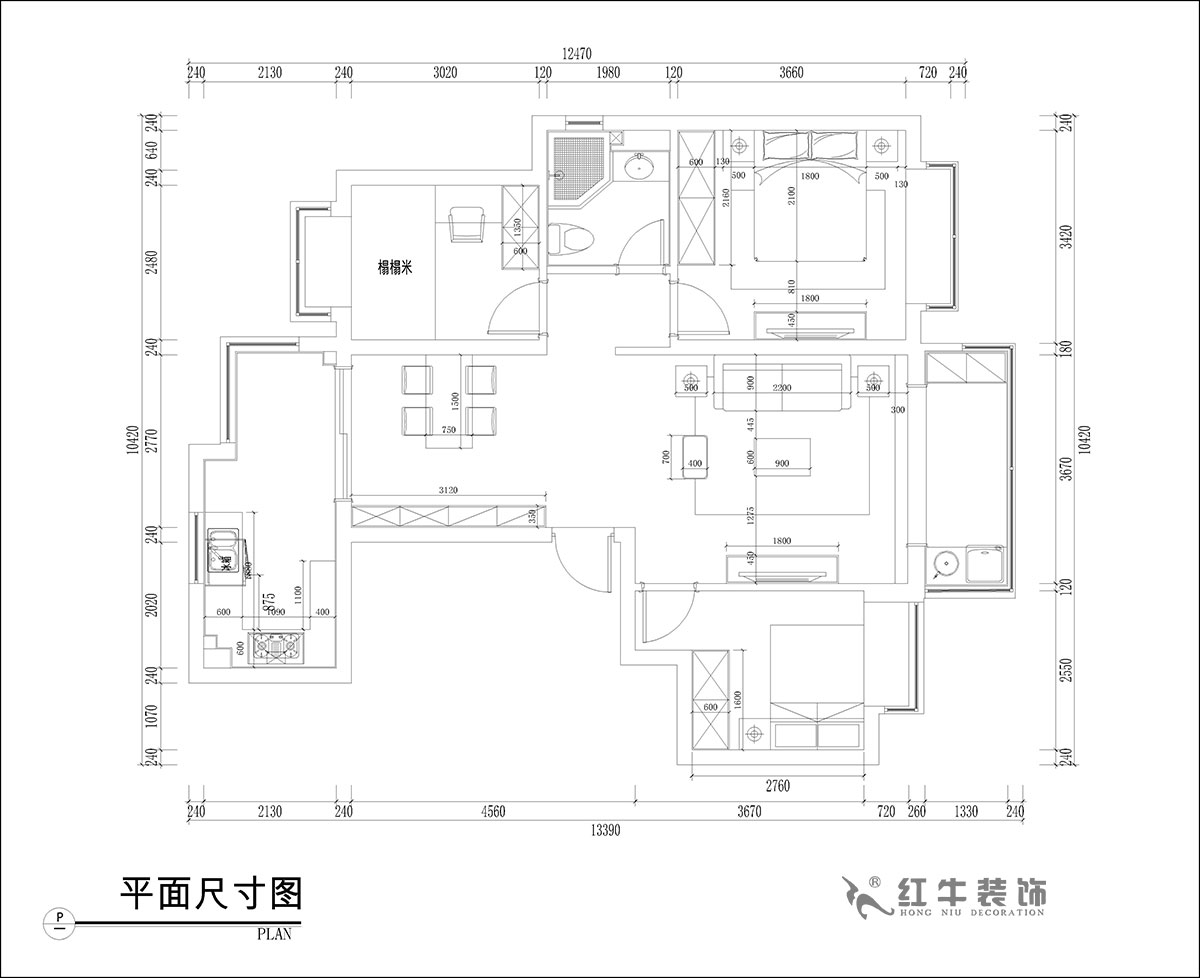 張桐瑋｜恒大林溪郡13-1001-99㎡-簡歐風格｜3室1廳1衛(wèi)｜新房裝修｜定制家￥122000｜全包13萬｜00_03家具尺寸圖