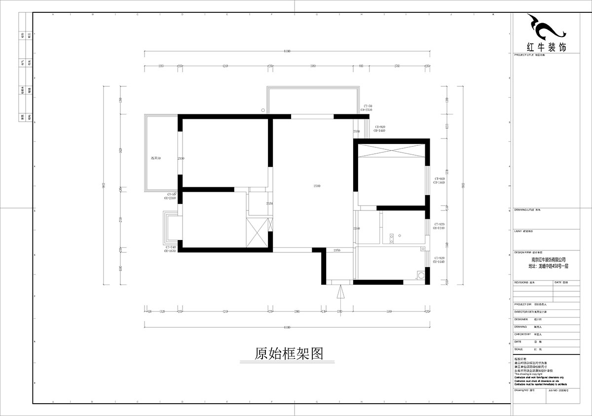 孟憲濤｜七彩星城2-2406-120㎡-簡約風格｜3室1廳1衛(wèi)｜老房裝修｜定制家￥160000｜全包16萬｜00_01原始框架圖