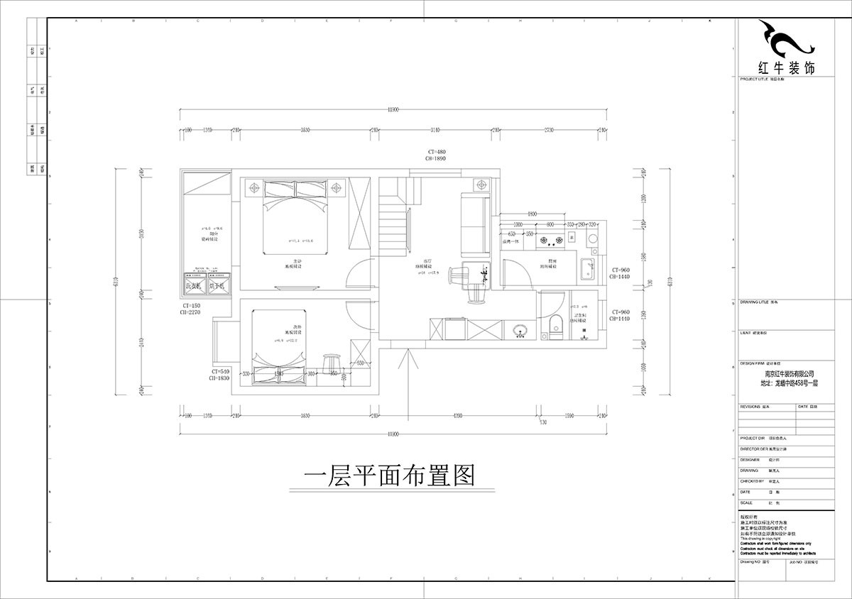 孟憲濤｜堯順佳園2期60-606-72㎡-簡約風(fēng)格｜3室1廳1衛(wèi)｜新房裝修｜定制家｜全包11萬｜00_02一層平面布置圖