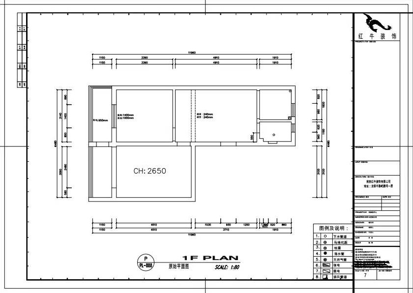 高靈慧｜許家巷16號1-502-65㎡-北歐風格｜2室1廳1衛(wèi)｜老房裝修｜定制家｜全包9萬｜00_01原始平面圖