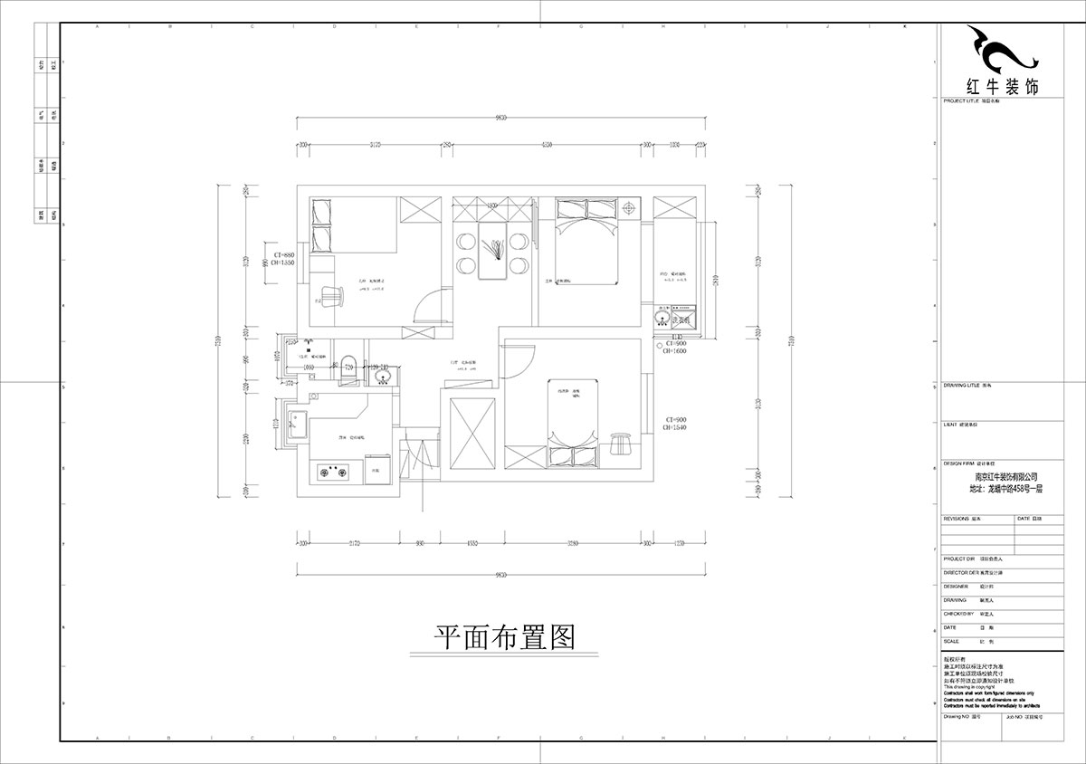 孟憲濤｜峨嵋?guī)X12號5-403-64㎡-現(xiàn)代簡約風格｜3室1廳1衛(wèi)｜新房裝修｜定制家￥88600｜全包10萬｜00_02平面布置圖