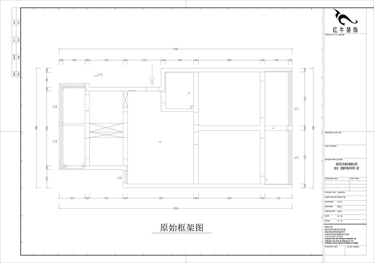 孟憲濤｜估衣廊18-3-305-100㎡-簡(jiǎn)約風(fēng)格｜3室2廳1衛(wèi)｜老房裝修｜定制家｜全包14萬(wàn)｜00_01原始框架圖