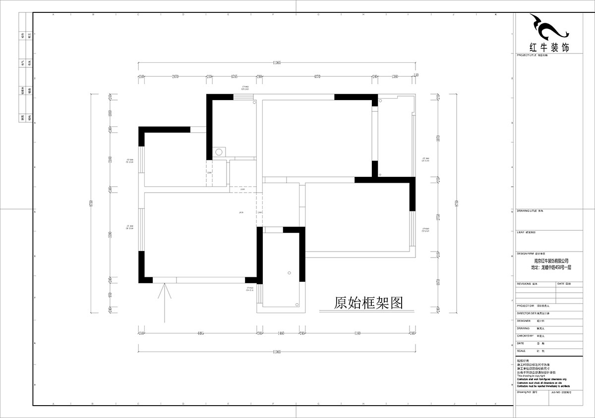 孟憲濤｜花崗幸福城玉蘭園10-201-90㎡-現(xiàn)代簡(jiǎn)約風(fēng)格｜3室1廳1衛(wèi)｜老房裝修｜定制家｜全包13萬(wàn)｜00_01原始框架圖