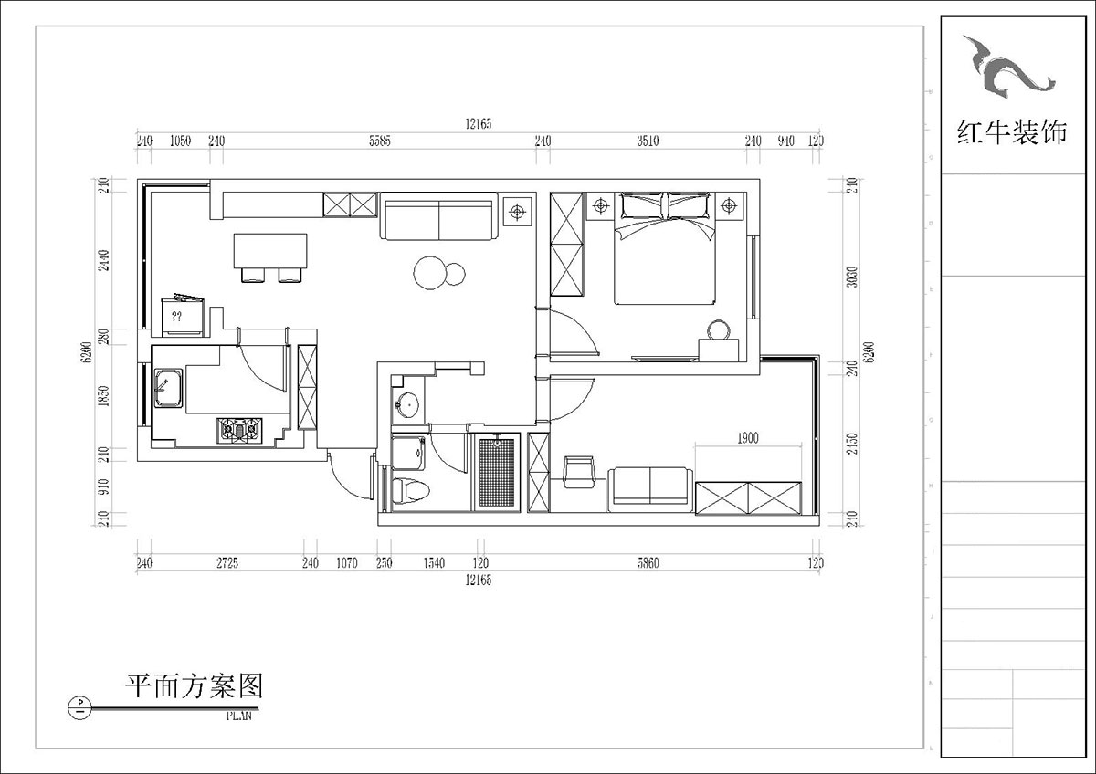 張桐瑋｜四方新村七村2-405-85㎡-現(xiàn)代簡約風(fēng)格｜3室1廳1衛(wèi)｜毛坯裝修｜定制家｜全包10萬｜00_02平面方案圖