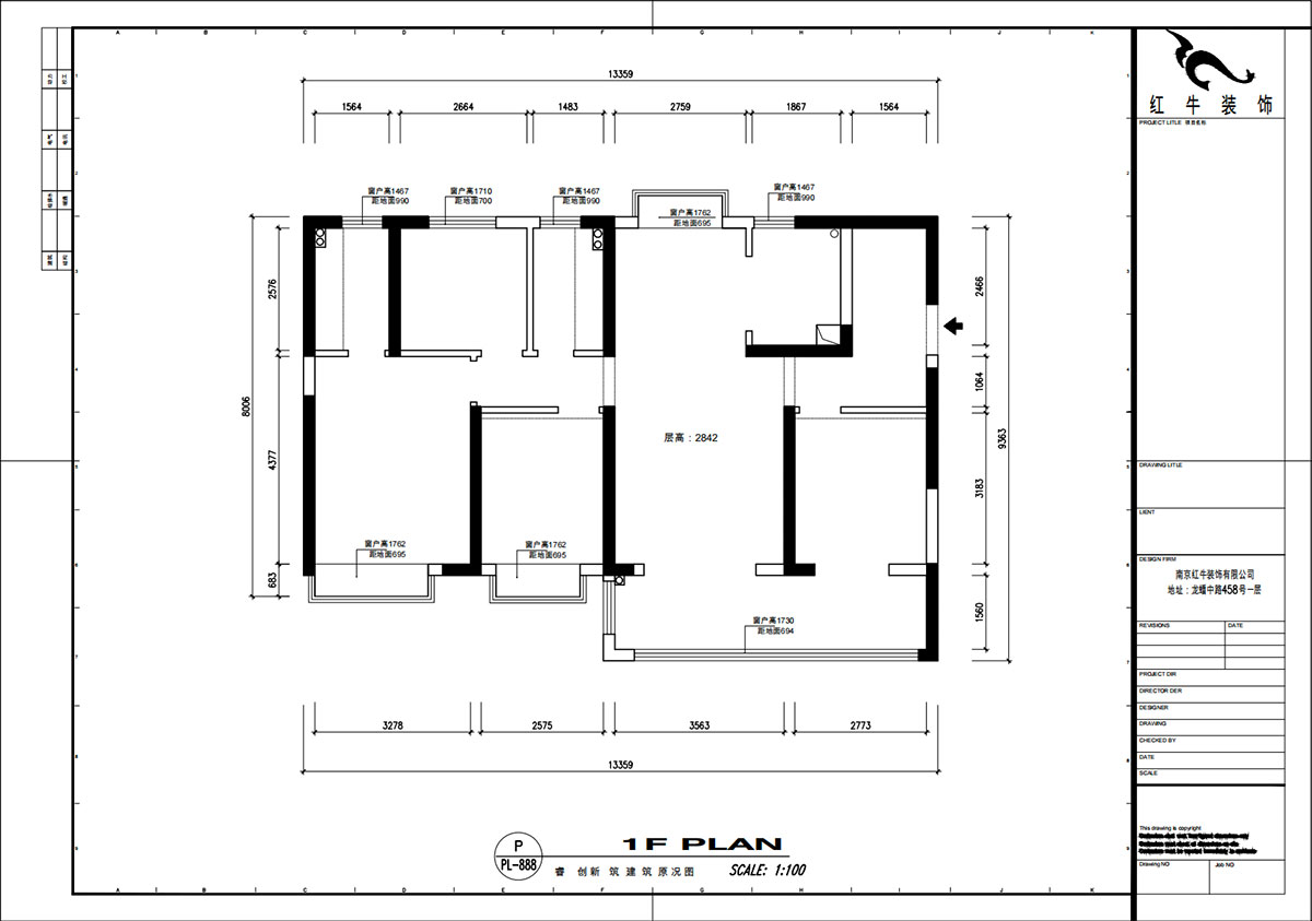 魏明花｜睿創(chuàng)新筑3期C2-2204-132㎡-現(xiàn)代簡約風(fēng)格｜4室2廳2衛(wèi)｜毛坯房裝修｜定制家｜全包23萬｜00_01建筑原況圖