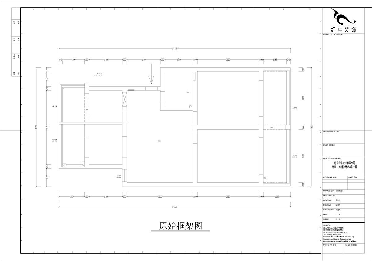 【實(shí)景案例】孟憲濤｜估衣廊18號(hào)305-100㎡-現(xiàn)代簡約風(fēng)格｜3室2廳1衛(wèi)｜老房裝修｜定制家｜全包13萬｜00_01原始框架圖