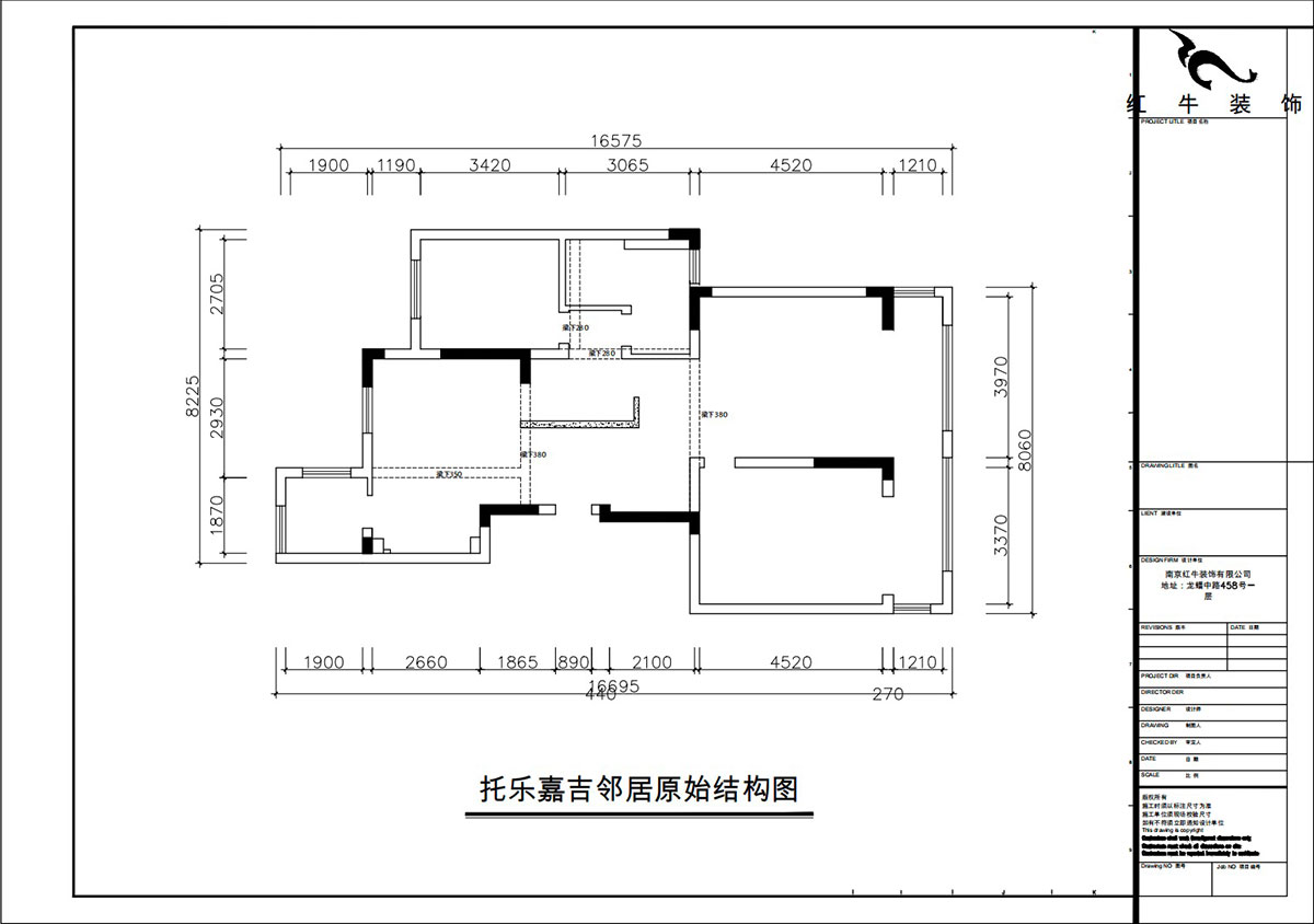 朱彥｜托樂嘉吉鄰居3-905-110㎡-現(xiàn)代風(fēng)格｜3室2廳1衛(wèi)｜老房裝修｜定制家｜全包15萬｜00_01原始結(jié)構(gòu)圖