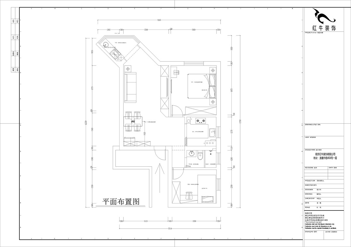 孟憲濤｜北門橋10號1508室-85㎡-現(xiàn)代簡約風(fēng)格｜2室2廳1衛(wèi)｜老房裝修｜定制家｜全包12萬｜00_03平面布置圖