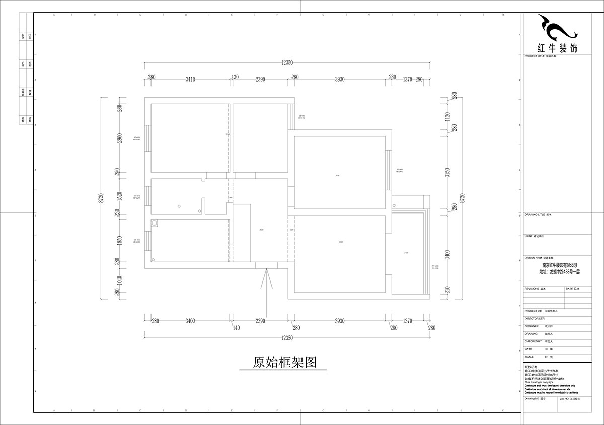 孟憲濤｜攝山星城步青苑18-2-604-120㎡-現(xiàn)代簡(jiǎn)約風(fēng)格｜4室2廳2衛(wèi)｜毛坯房裝修｜定制家｜全包16萬(wàn)｜00_01一樓原始框架圖