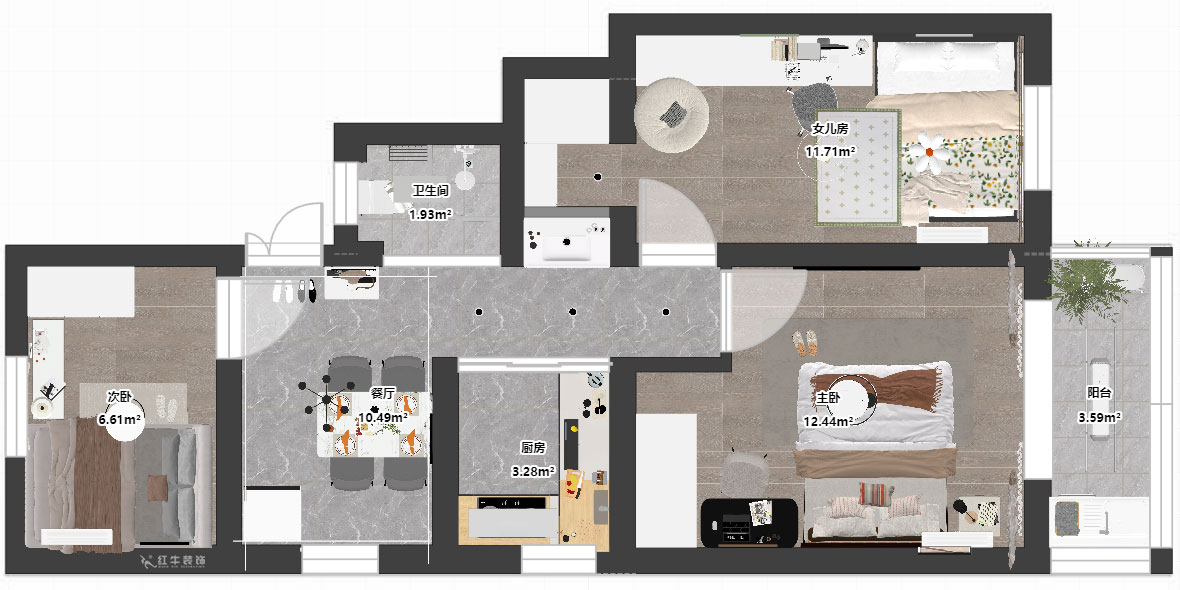 賈庭｜中山門小區(qū)12-401-65㎡-現(xiàn)代風(fēng)格｜3室1廳1廚1衛(wèi)｜老房裝修｜定制家｜全包9