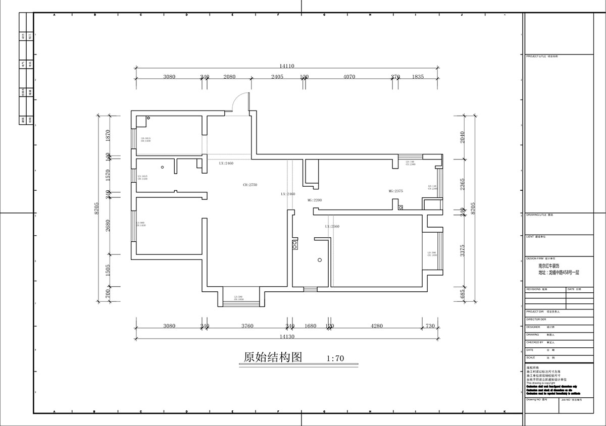 蔣?。鹩驀H10-2004-105㎡-現(xiàn)代簡約風(fēng)格｜3室1廳1衛(wèi)｜毛坯裝修｜定制家｜全包12萬｜00_01原始結(jié)構(gòu)圖