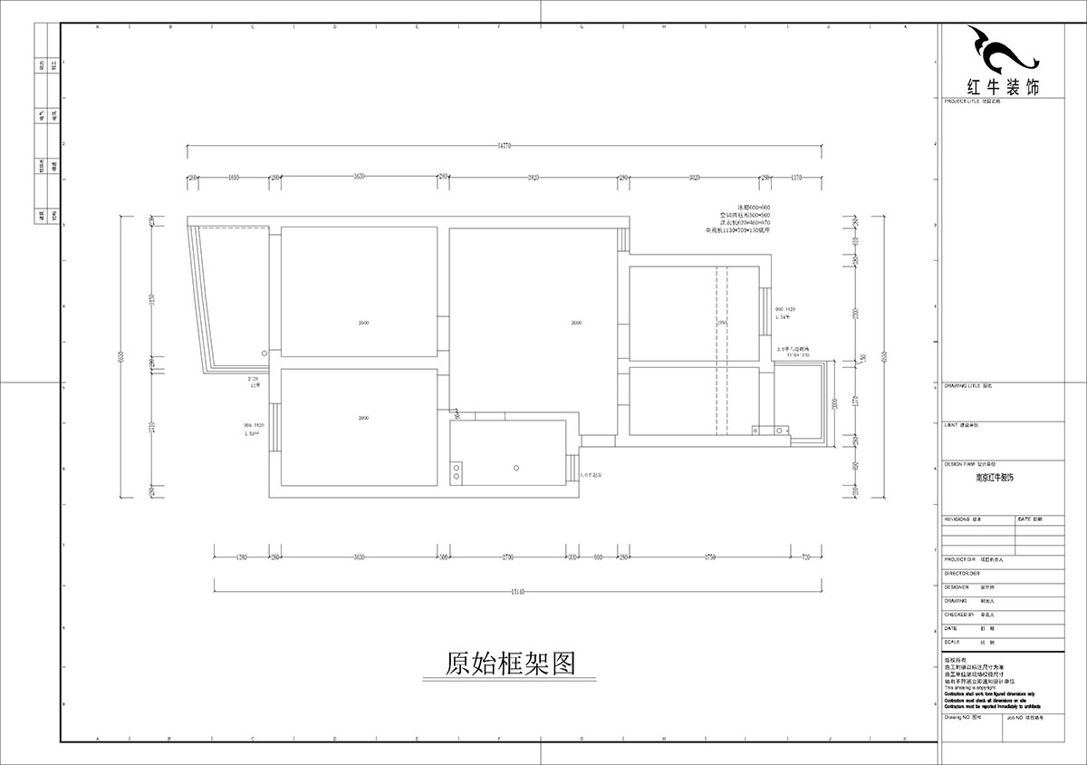 孟憲濤｜龍蟠花苑6-502-75㎡-現代簡約風格｜3室1廳1衛(wèi)｜老房裝修｜定制家｜全包11萬｜00_01原始框架圖