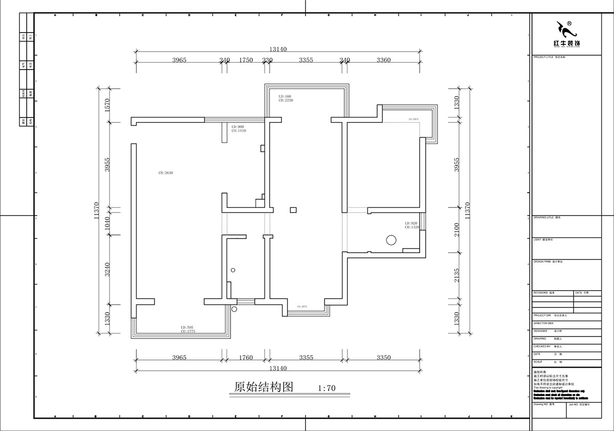 蔣?。邓{(lán)星座1-804-130㎡-現(xiàn)代簡約風(fēng)格｜3室2廳2衛(wèi)｜老房裝修｜定制家｜全包19萬｜00_01原始結(jié)構(gòu)圖